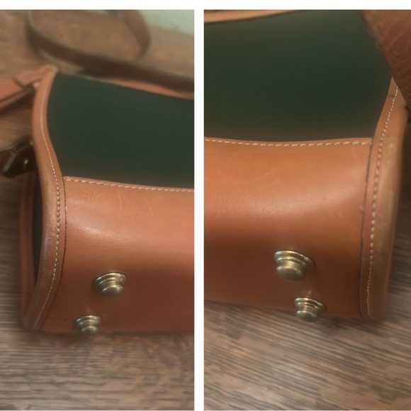 Dooney & Bourke Vintage All Weather Leather Hunter Green and British Tan Bag - Picture 12 of 16